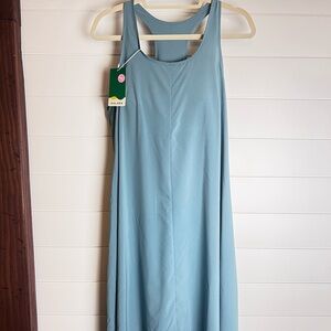 Halara Breezeful™ Backless Racerback Side Pocket High Low Flowy midi Dress large